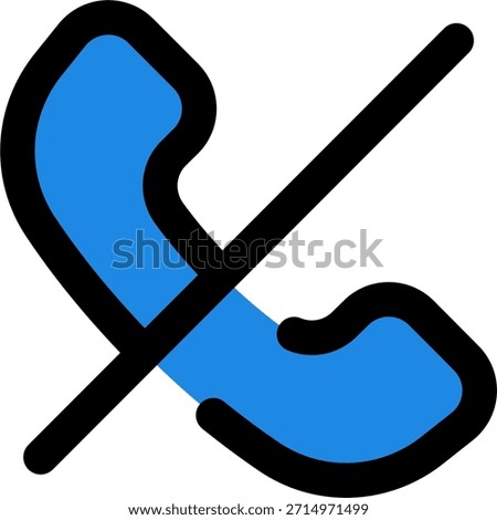 Phone slash vector icon in modern style, disabled call and restricted communication illustration. Filled Line Icon