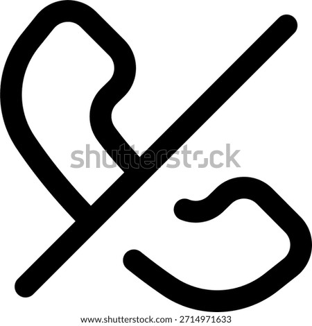 Phone slash vector icon in modern style, disabled call and restricted communication illustration. Line Icon