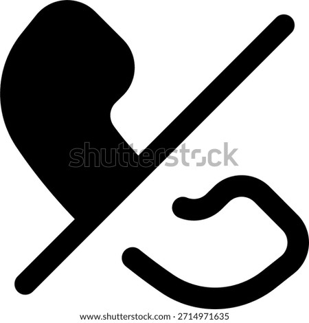 Phone slash vector icon in modern style, disabled call and restricted communication illustration. Glyph Icon