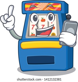 With phone slot machine in the mascot shape