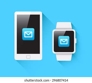 Phone & Smart Watch Mail Icon