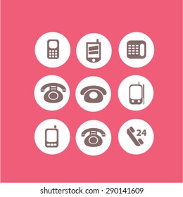 phone, smartphone, call service isolated icons, signs, illustrations, vector for internet, website, mobile application on white background