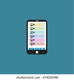 Phone, Smartphone, Contacts, Contact List, Chat, Illustration