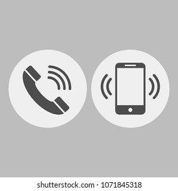 Phone and smartphone flat vector icons
