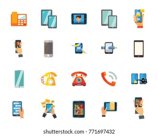 Phone and smartphone icon set