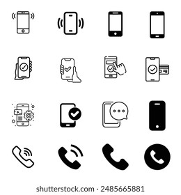 phone and smartphone icon set design