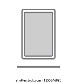 Phone, smartphone icon with shadow. Tablet for web design. White background. Vector illustration.