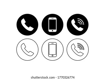 Phone and Smartphone icon vector. Call icon symbol pack