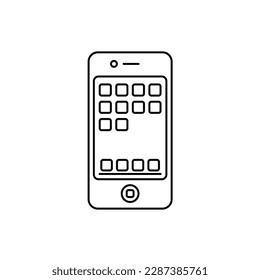 Phone, smartphone in the linear style icon.
