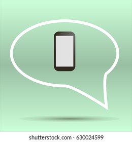 phone. Smartphone on a blue background