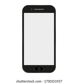phone, smartphone with oval button on a white background