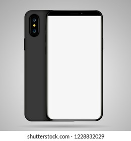 phone  Smartphone Screen Vector Mockup Isolated on White Background for Mobile Application, Web Site, Game, Presentation UI UX Design Template.