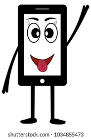 phone smartphones face emotions vector