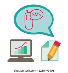 Phone sms icon vector