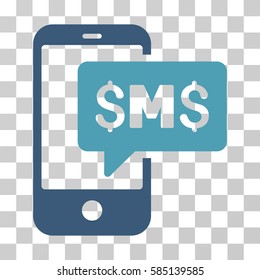 Phone SMS icon. Vector illustration style is flat iconic bicolor symbol, cyan and blue colors, transparent background. Designed for web and software interfaces.
