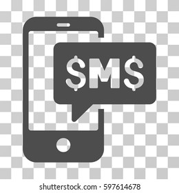 Phone SMS icon. Vector illustration style is flat iconic symbol, gray color, transparent background. Designed for web and software interfaces.