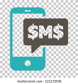 Phone SMS icon. Vector pictogram style is a flat symbol, color, chess transparent background. Designed for software and web interface toolbars and menus.