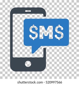 Phone SMS icon. Vector pictograph style is a flat bicolor symbol, smooth blue colors, chess transparent background. Designed for software and web interface toolbars and menus.