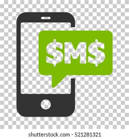 Phone SMS icon. Vector pictograph style is a flat symbol, color, chess transparent background. Designed for software and web interface toolbars and menus.