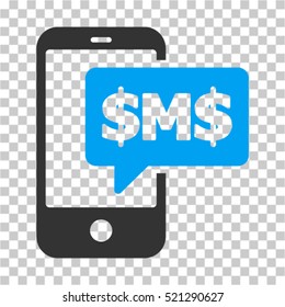 Phone SMS icon. Vector pictograph style is a flat symbol, color, chess transparent background. Designed for software and web interface toolbars and menus.