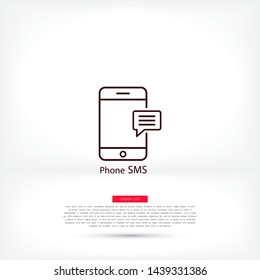 Phone sms Vector icon . Lorem Ipsum Illustration design