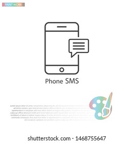 Phone sms Vector icon . Lorem Ipsum Illustration design