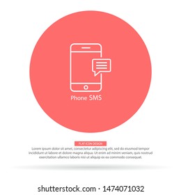 Phone sms Vector icon . Lorem Ipsum Illustration design