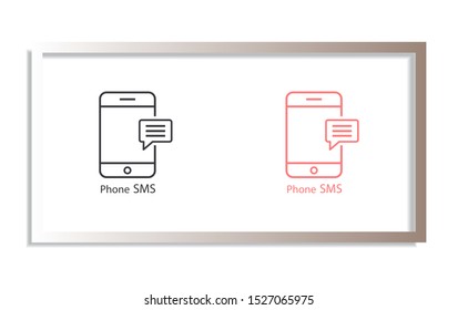 Phone sms Vector icon . Lorem Ipsum Illustration design