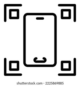 Phone snapshot icon outline vector. Zoom app. Screenshot camera