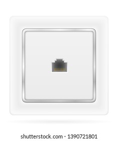 phone socket outlet for indoor electricity wiring stock vector illustration isolated on white background