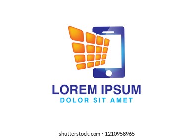 phone, solar panel logo Designs Inspiration Isolated on White Background