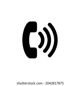 Phone and sound icon isolated on white background