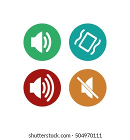 Phone sound mode vector icon set
