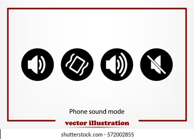 Phone and speaker, sound mode set icon vector EPS 10, abstract sign flat design,  illustration modern isolated badge for website or app - stock info graphics.