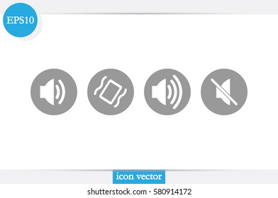 Phone and speaker, sound mode set icon vector EPS 10, abstract sign flat design,  illustration modern isolated badge for website or app - stock info graphics.