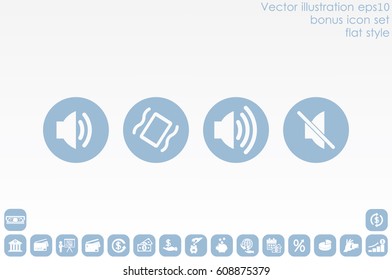 Phone and speaker, sound mode set icon vector EPS 10, abstract sign flat design,  illustration modern isolated badge for website or app - stock info graphics