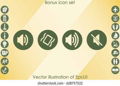 Phone and speaker, sound mode set icon vector EPS 10, abstract sign flat design,  illustration modern isolated badge for website or app - stock info graphics