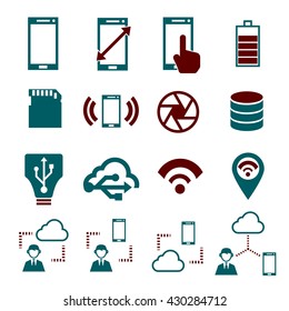 phone specification icon set