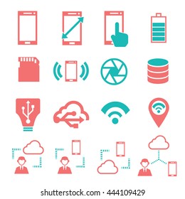 phone specification icon set