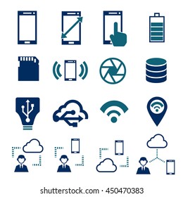 phone specification icon set
