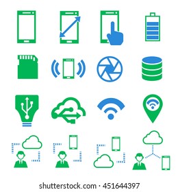 phone specification icon set