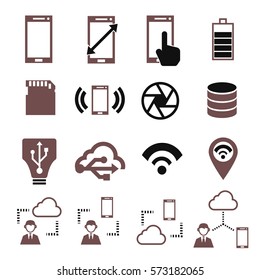 phone specification icon set
