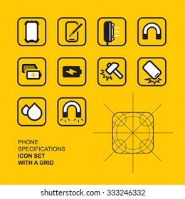 Phone specifications icons