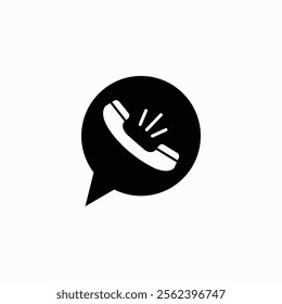 Phone and speech balloon icons. vector icon comunication black color fully editable vector template