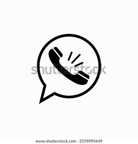 Phone and speech balloon icons. vector icon comunication black color