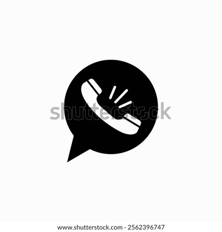 Phone and speech balloon icons. vector icon comunication black color fully editable vector template