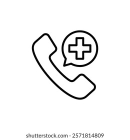 Phone and Speech Bubble with a Cross Icon Representing Telemedicine and Health Communication