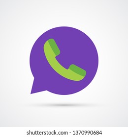 Phone speech bubble icon trendy color social. Vector eps 10