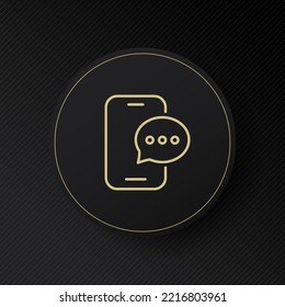 Phone with speech bubble line icon. Message, correspondence, dialogue, new notification, silent mode, important information, sms, social networks, communication. Vector line icon for Business