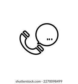 Phone with speech bubble outline icons. Vector illustration. Isolated icon suitable for web, infographics, interface and apps.